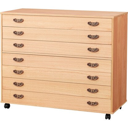 Paulownia chest with casters, persimmon finish (MRPA-07)