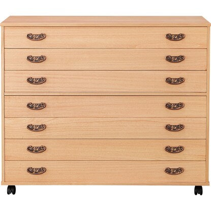 Paulownia chest with casters, persimmon finish (MRPA-07)