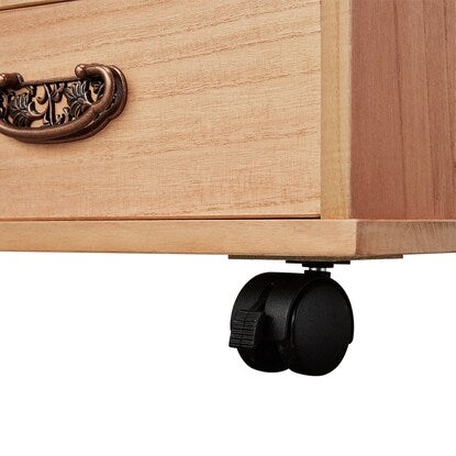 Paulownia chest with casters, persimmon finish (MRPA-07)