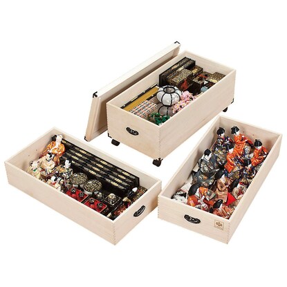 Caster-equipped Hina Doll Case (7-tiered display case MR03)