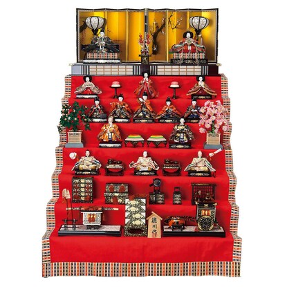 Caster-equipped Hina Doll Case (7-tiered display case MR03)
