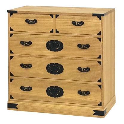 Kiri folk chest of drawers (75cm wide, 4 drawers, MR LBR)