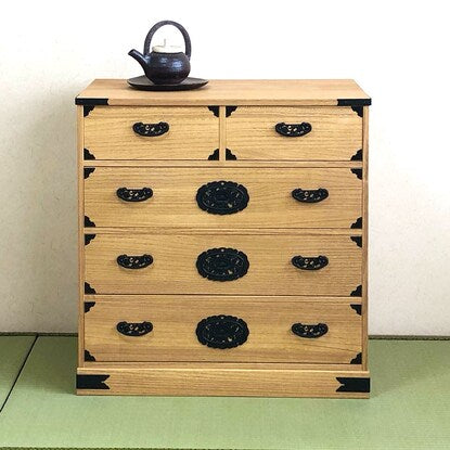 Kiri folk chest of drawers (75cm wide, 4 drawers, MR LBR)