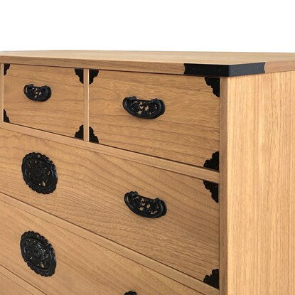 Kiri folk chest of drawers (75cm wide, 4 drawers, MR LBR)