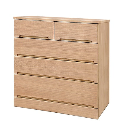 Western-style chest made entirely from paulownia wood with persimmon finish (75cm wide, 4 drawers, MR)