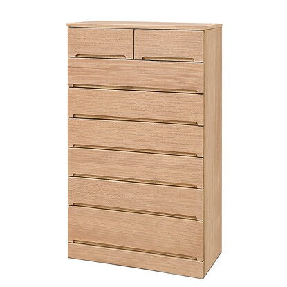 Western-style chest made entirely of paulownia wood with persimmon finish (75cm wide, 7 drawers, MR)