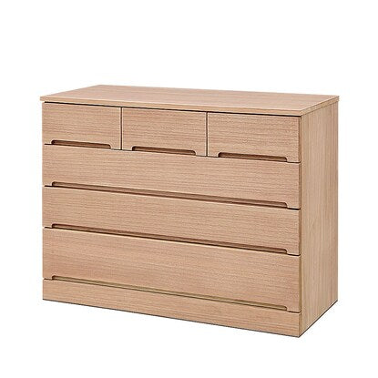 Western-style chest made entirely of paulownia wood with persimmon finish (width 100cm, 4 drawers, MR)