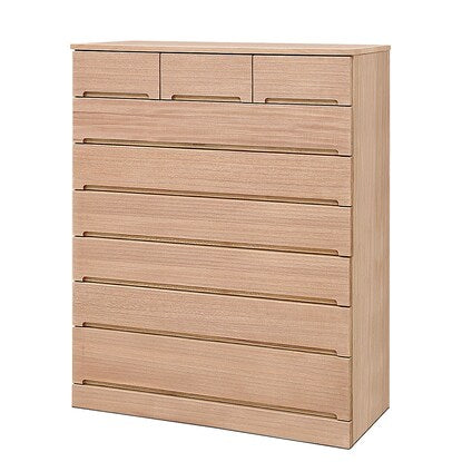 Western-style chest made entirely of paulownia wood with persimmon finish (width 100cm, 7 drawers, MR)