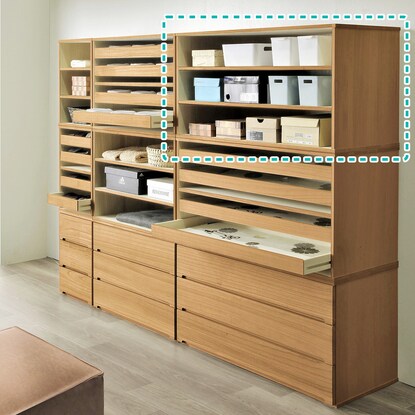 Total Paulownia wood unit storage, shelf type (width 100 MR)