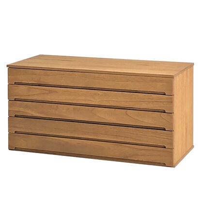 Total Paulownia wood unit storage 5-drawer chest (width 100 MR)