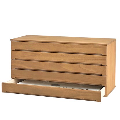 Total Paulownia wood unit storage 5-drawer chest (width 100 MR)