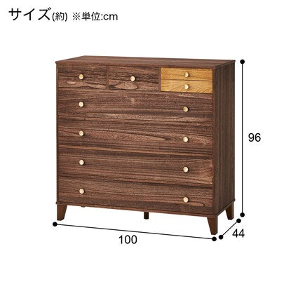脚付き桐オイルチェスト５段 BR