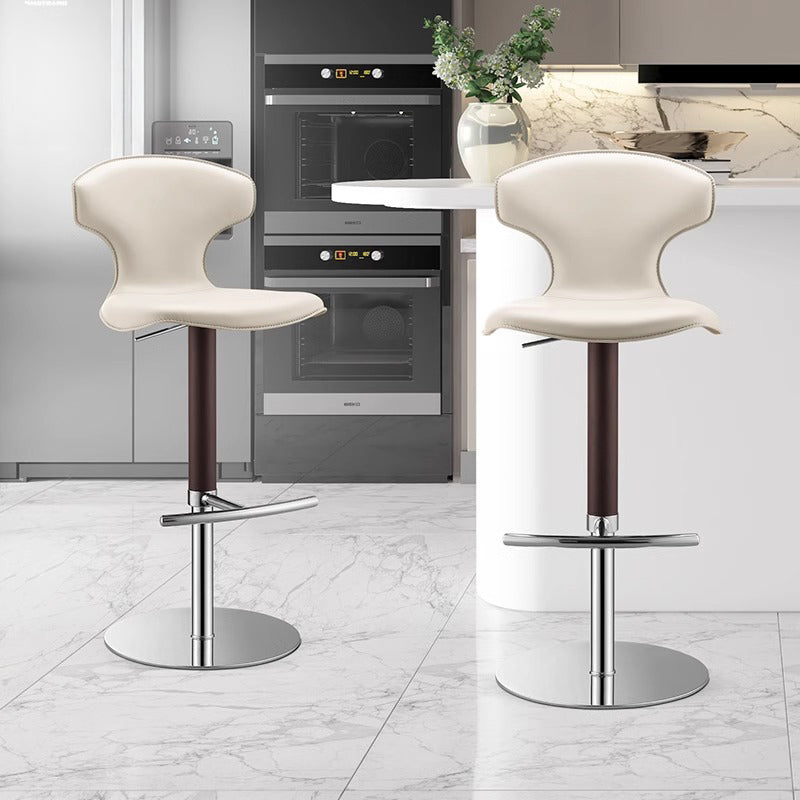 Leather-like swivel counter chair
