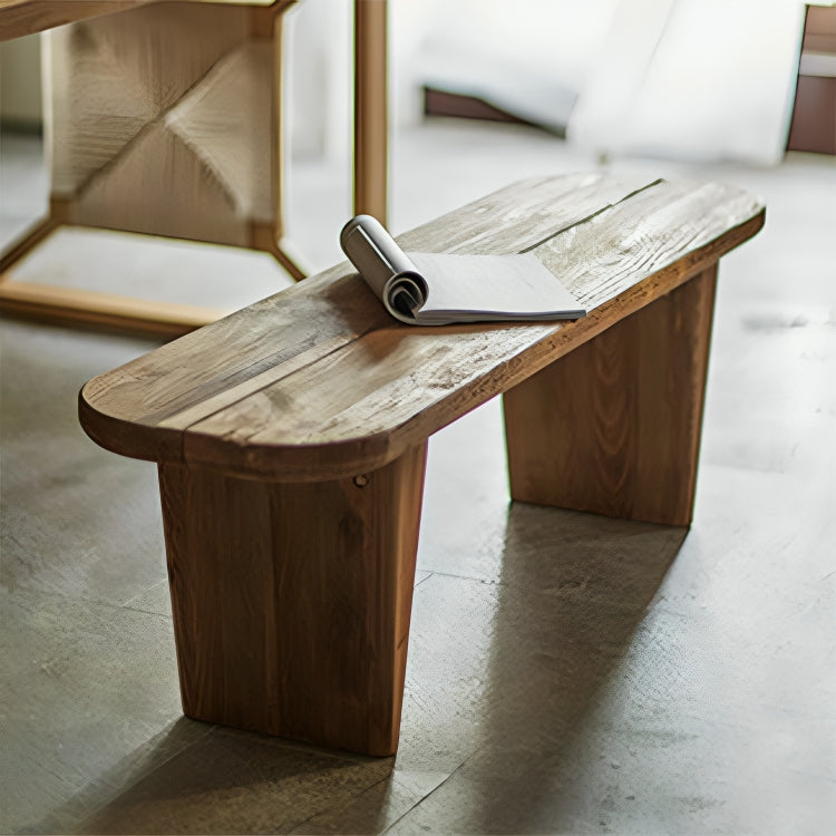 Natural style wood long bench