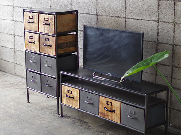 IRON WOODEN DRAWER CHEST