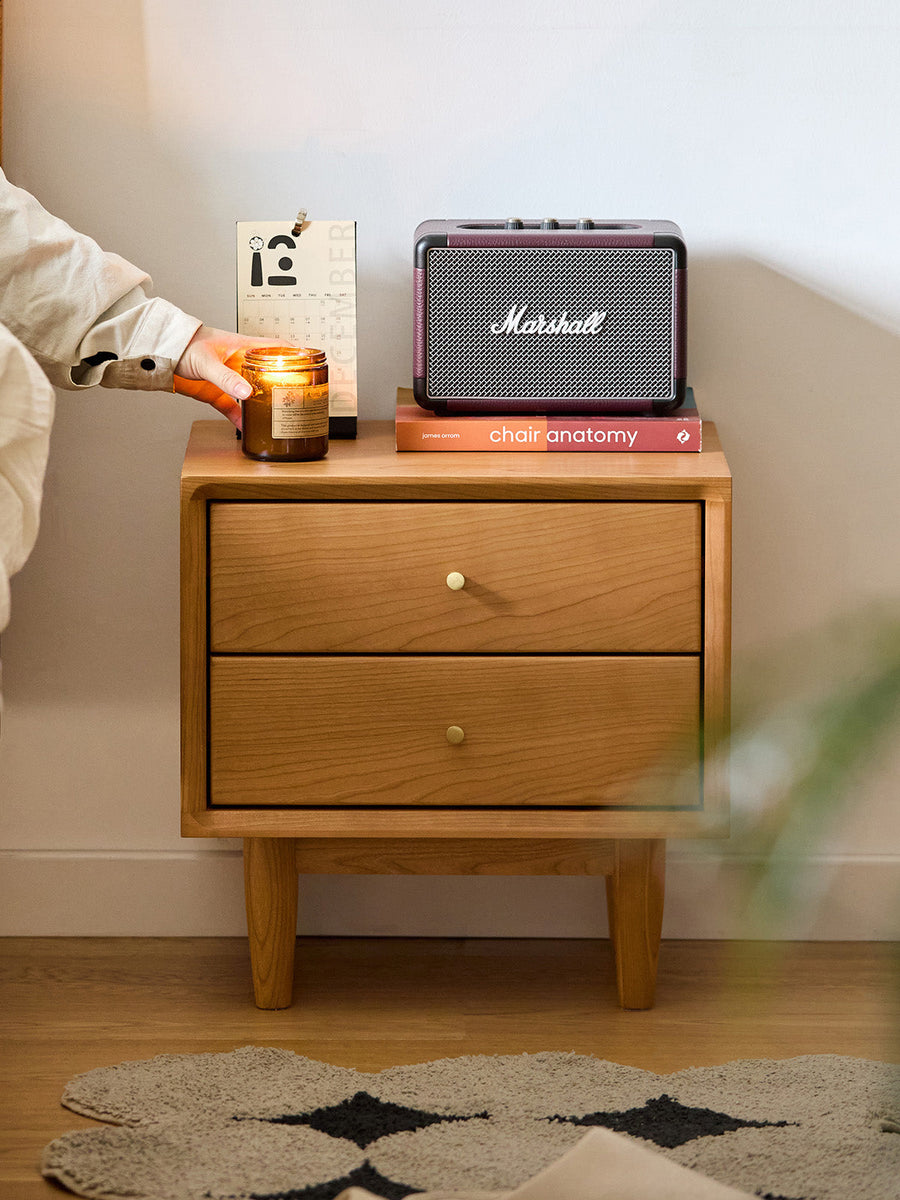 Cherry Wood Compact Night Table