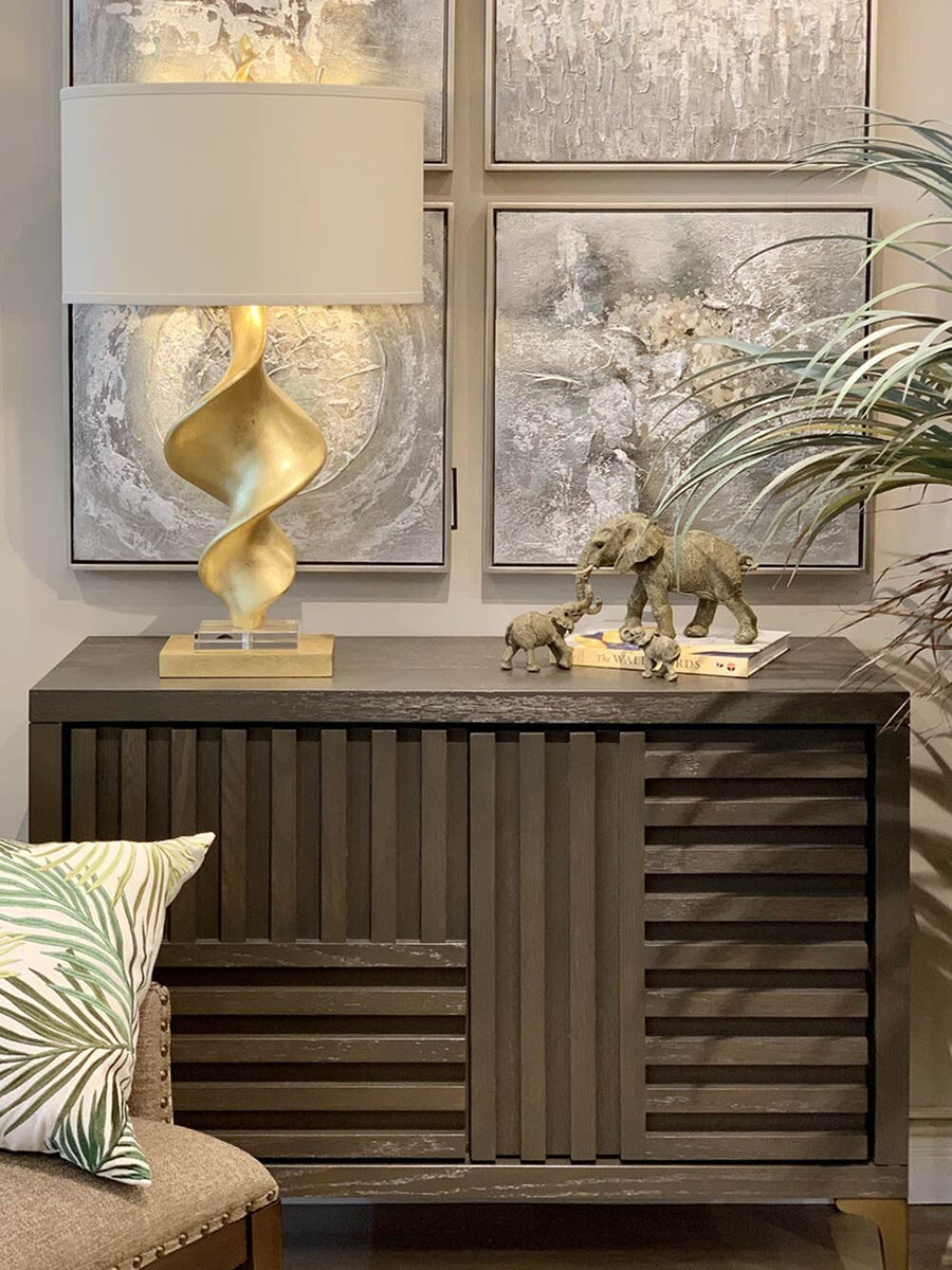 Luxury Gold Pillar Table Lamp