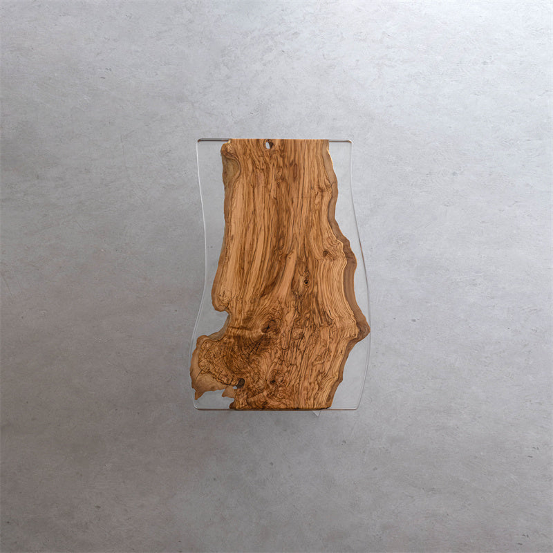 Solid olive wood clear table top