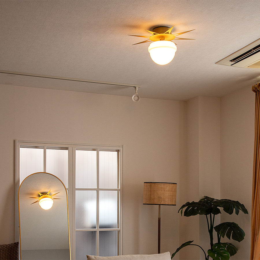 1-light ceiling light Finx Brass A60/White included