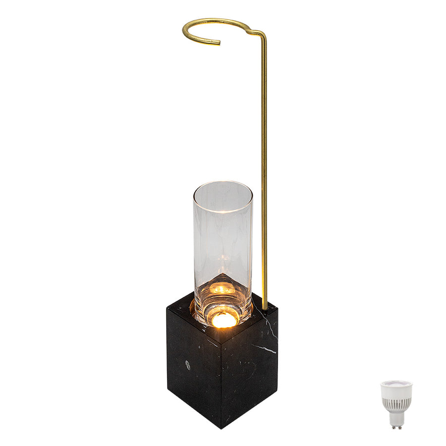 Lumina Stone Flower Base Lamp Black/Brass
