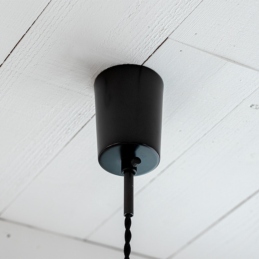 1-light Tsubame work lamp, hook-on ceiling type, black