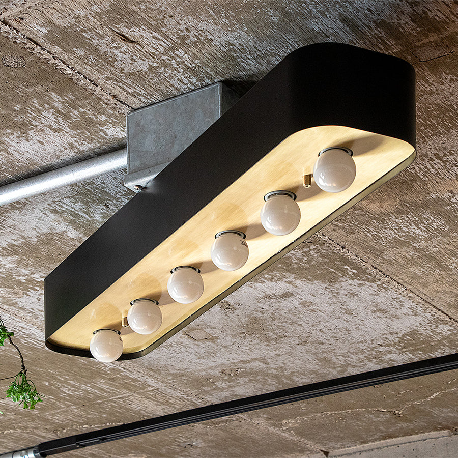 Vermila 6-light ceiling light, black, G50/with white