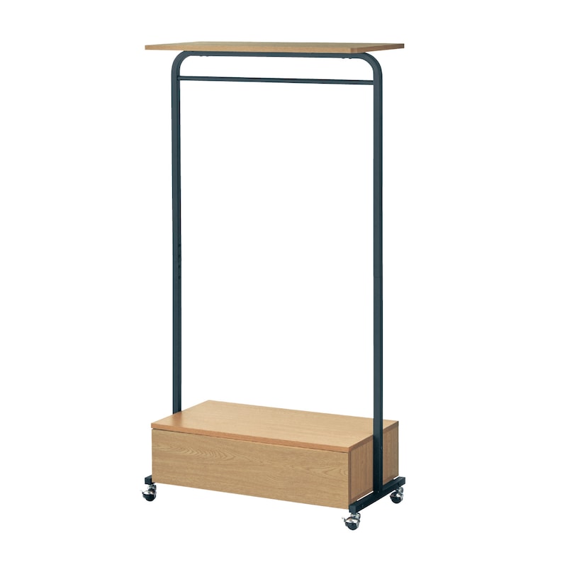 Hanger rack with drawers and casters