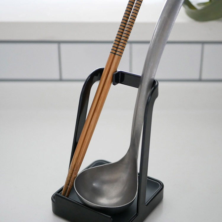 tower お玉&鍋ふたスタンド ブラック