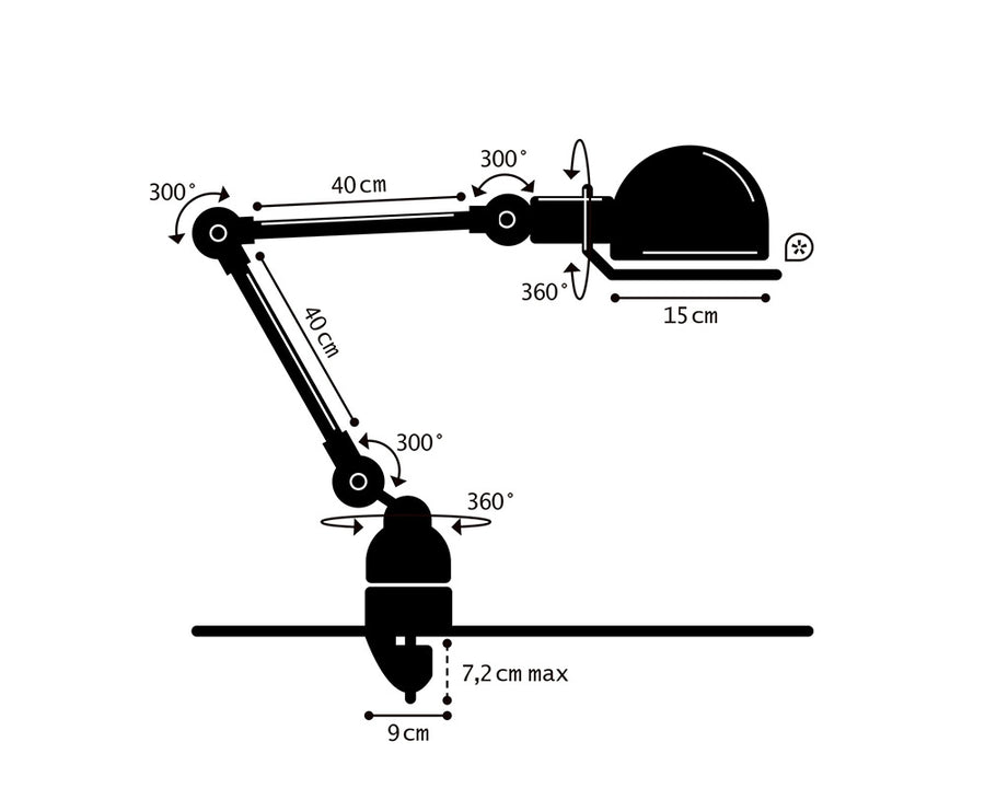 JIELDE 4040 Desk Lamp Clamp ジェルデ4040デスクランプクランプ