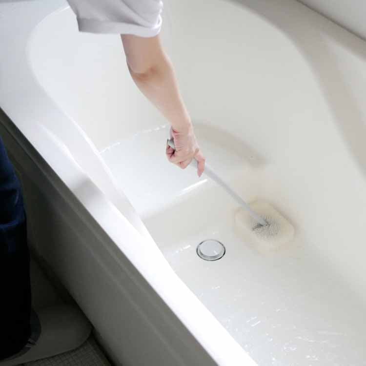 Bath sponge with handle, grey