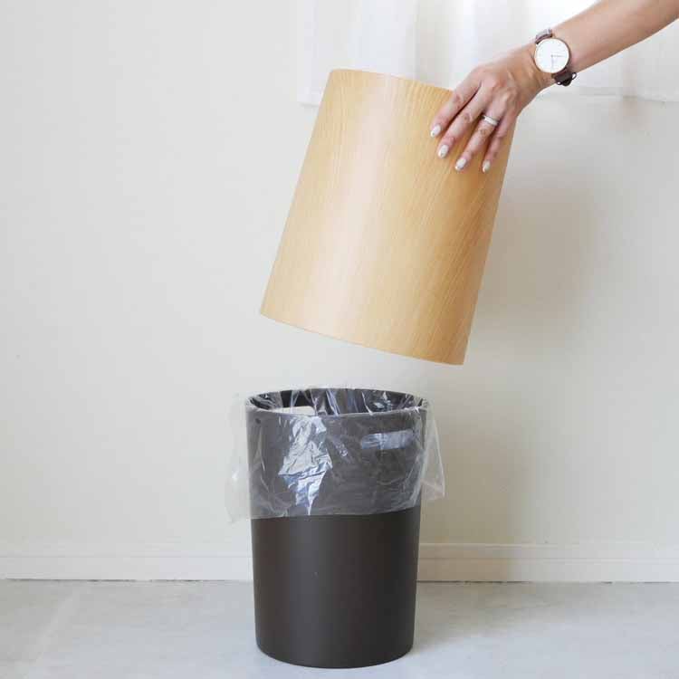 TUBELOR HOMME Round Dustbin in Oak Wood