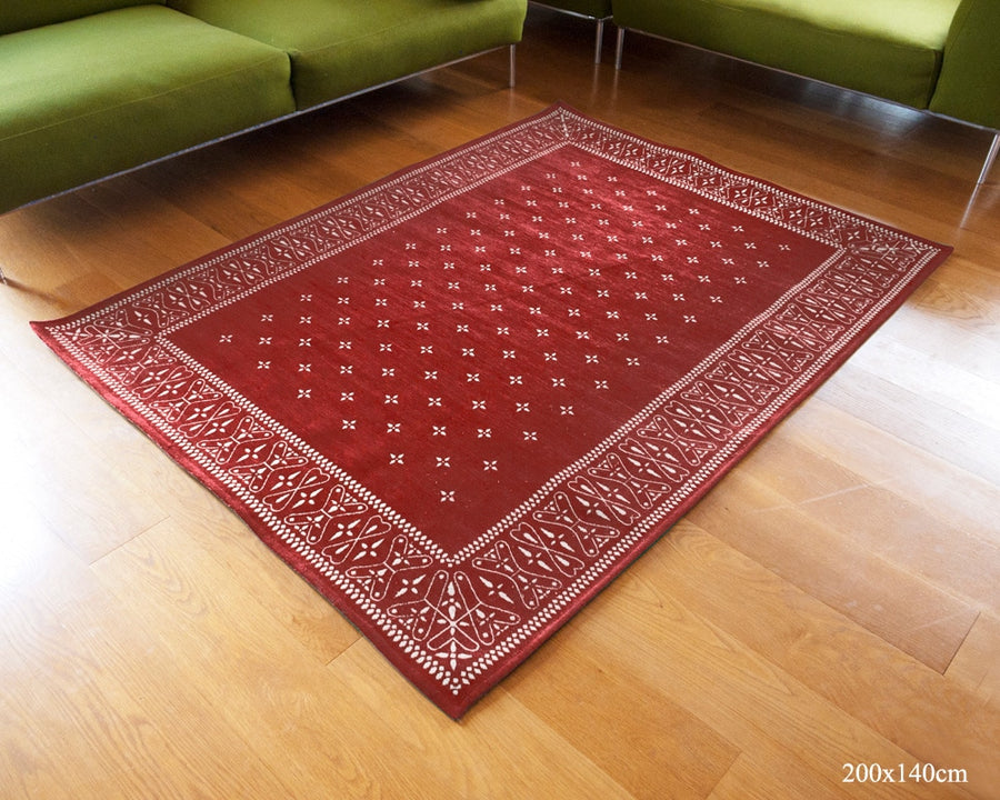 Cross Bandana Rug Burgundy クロスバンダナラグ バーガンディ 140×100cm