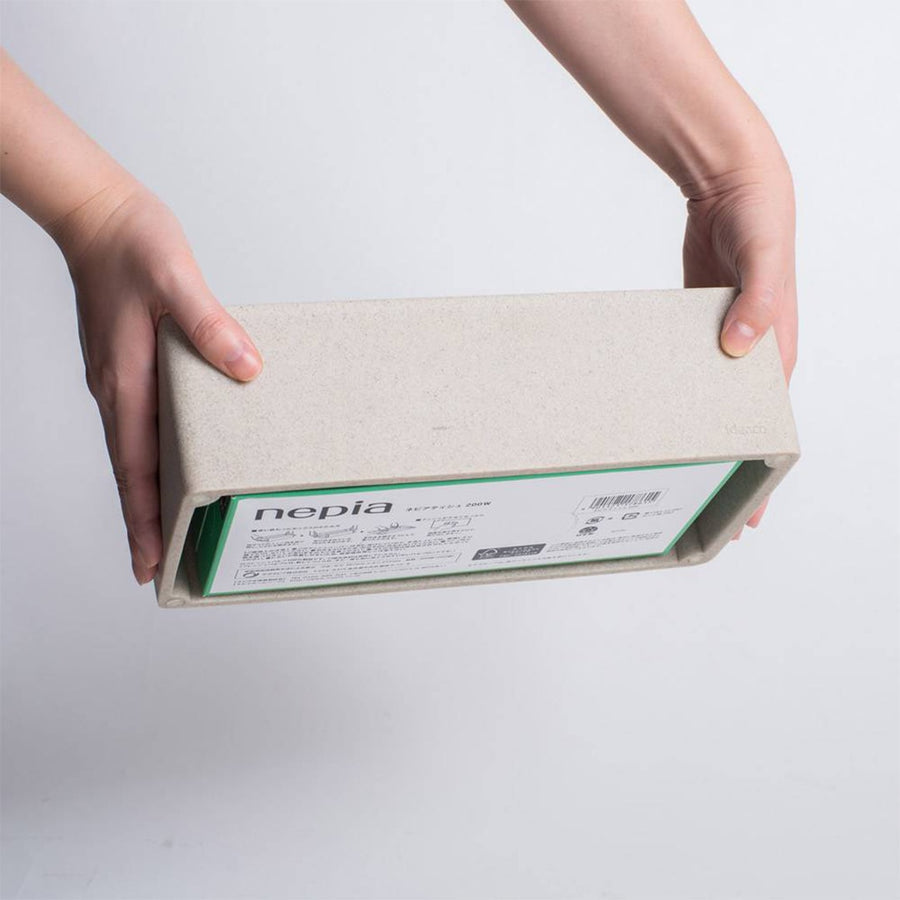 Bar Grande Tissue Case, Stone Sand White