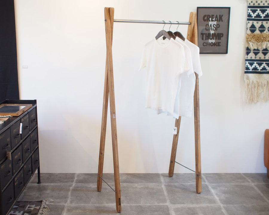 Teak Wood Garment Rack チークウッド ガーメントラック