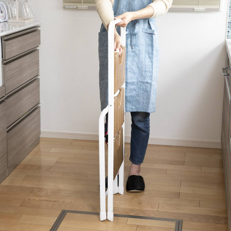 Oak White Folding Steps, 3 Steps