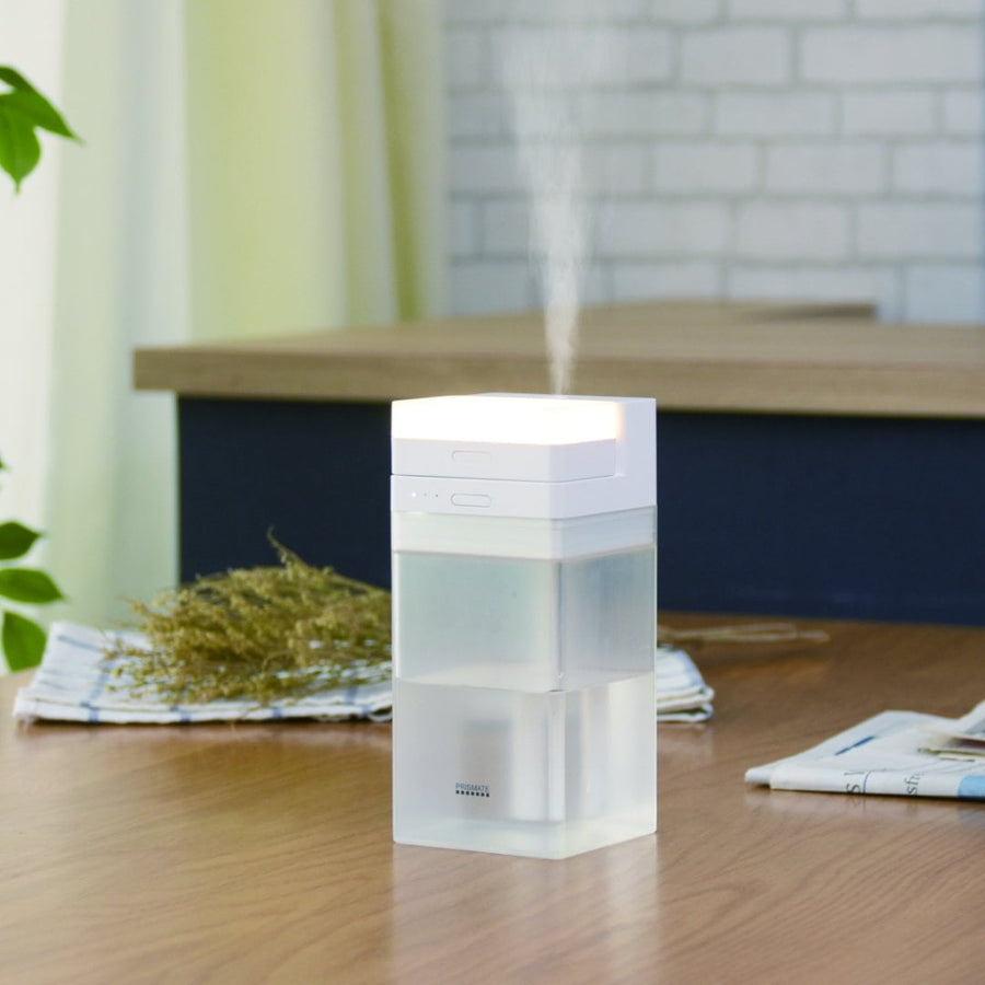 Rechargeable cordless humidifier with LED light