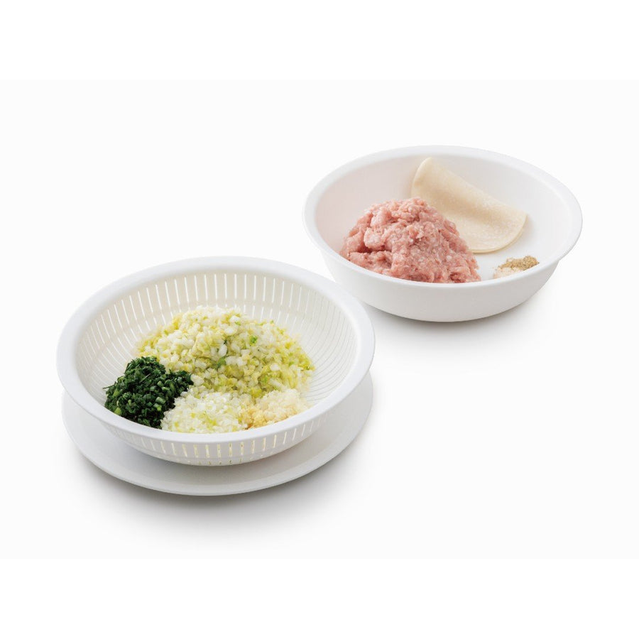 White Colander, Shallow Bowl, and Plate Set (Can also be used for washing rice)