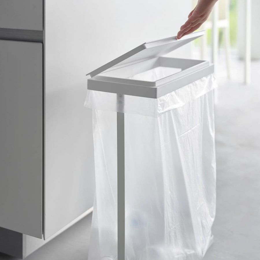 Tower Slim Lidded Garbage Sorting Bag Holder, 45L, Side Opening, Set of 2