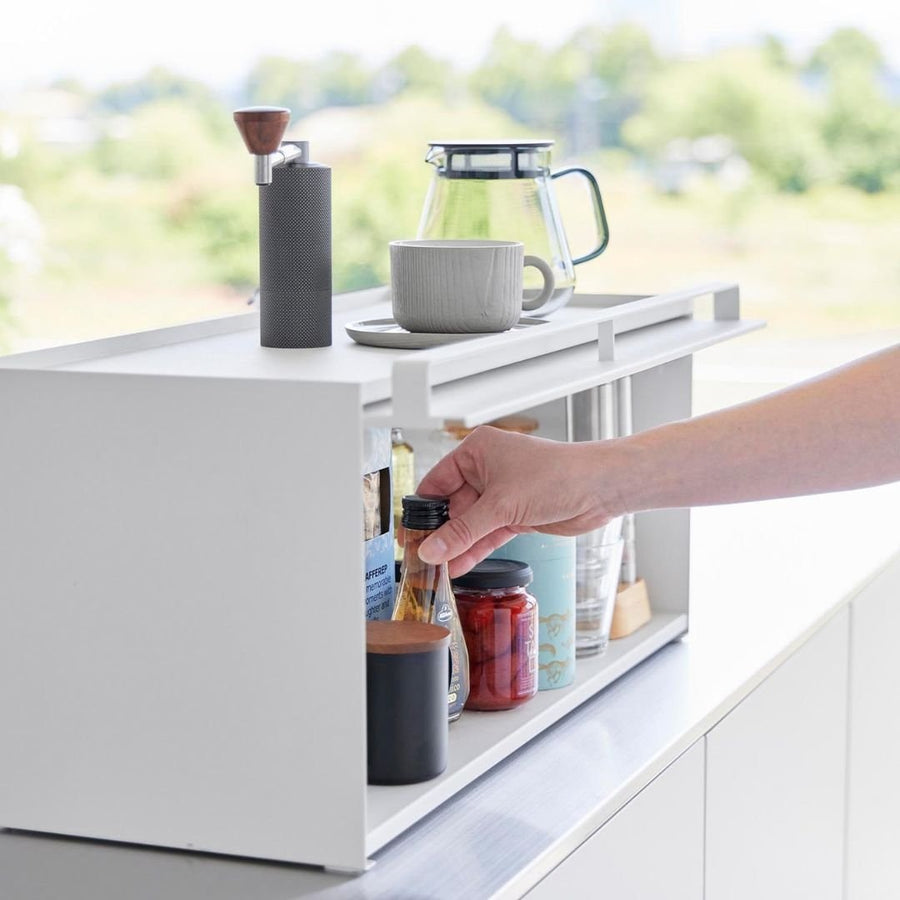 tower 前が開くキッチンカウンター上収納ラック D24