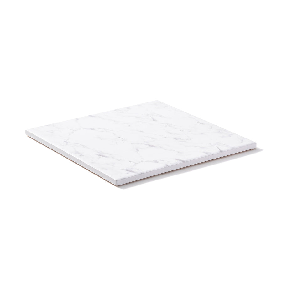 Trivet M Square Marble White