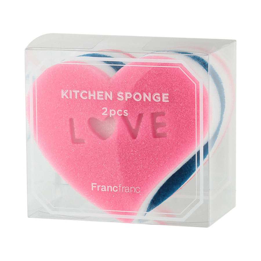 Kitchen sponge heart (set of 2)