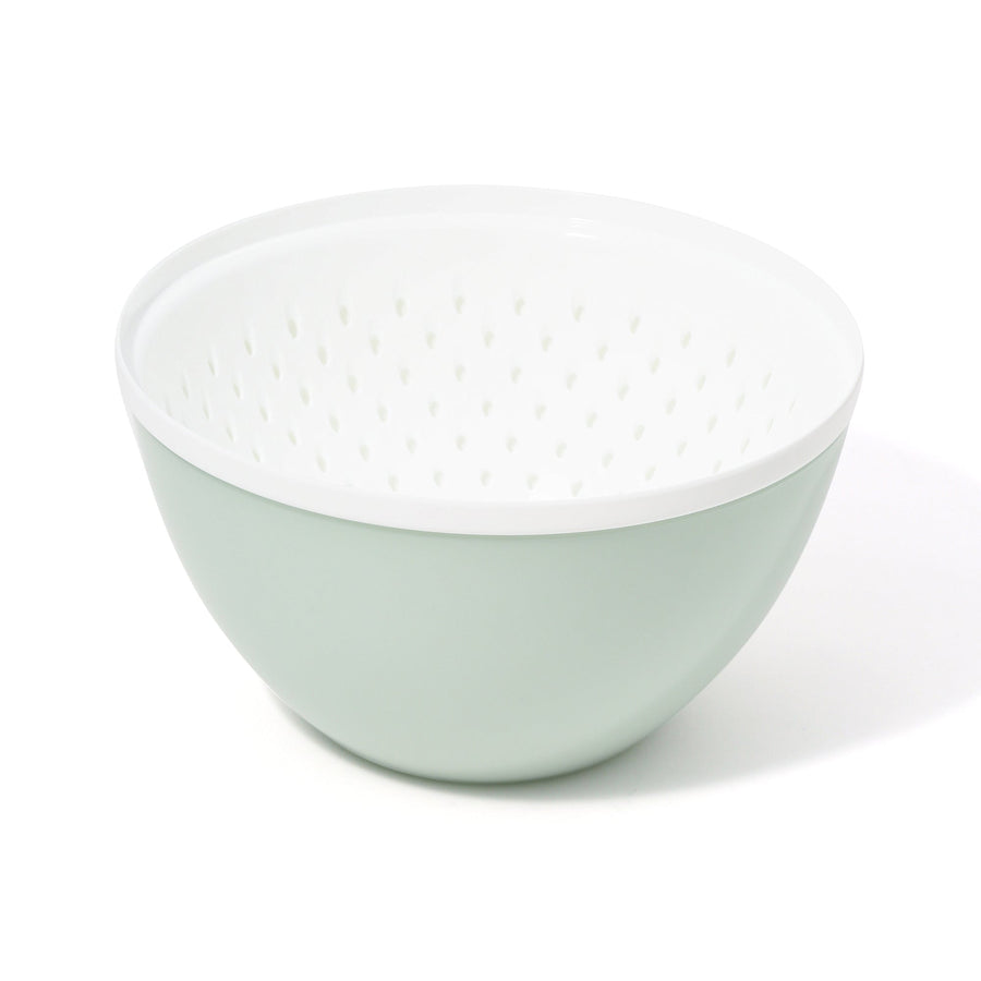 Heat-resistant microwave bowl and colander set 20cm green