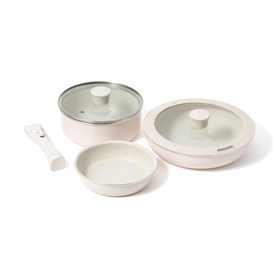 GO TABLE 6-piece pot and pan set, ivory