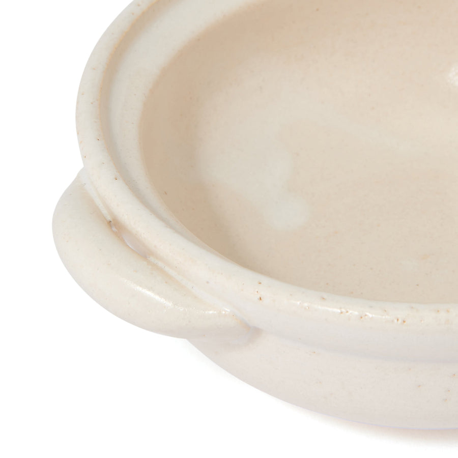 Banko ware round clay pot No. 6 white