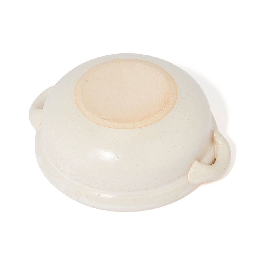 Banko ware round clay pot No. 6 white