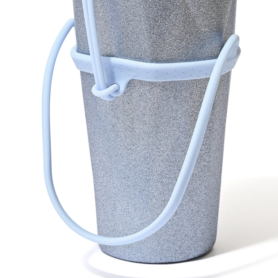 ストロー付きステンレスタンブラー グリッター ブルー