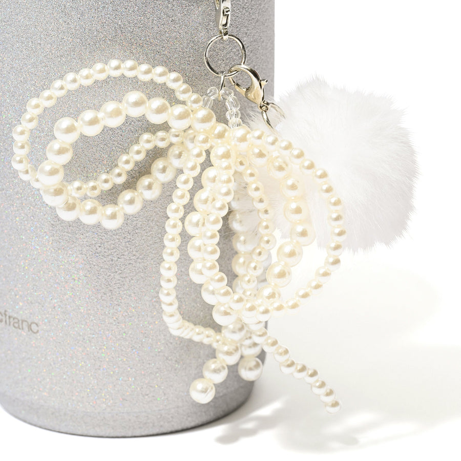 チャーム付きステンレスタンブラー グリッター シルバー