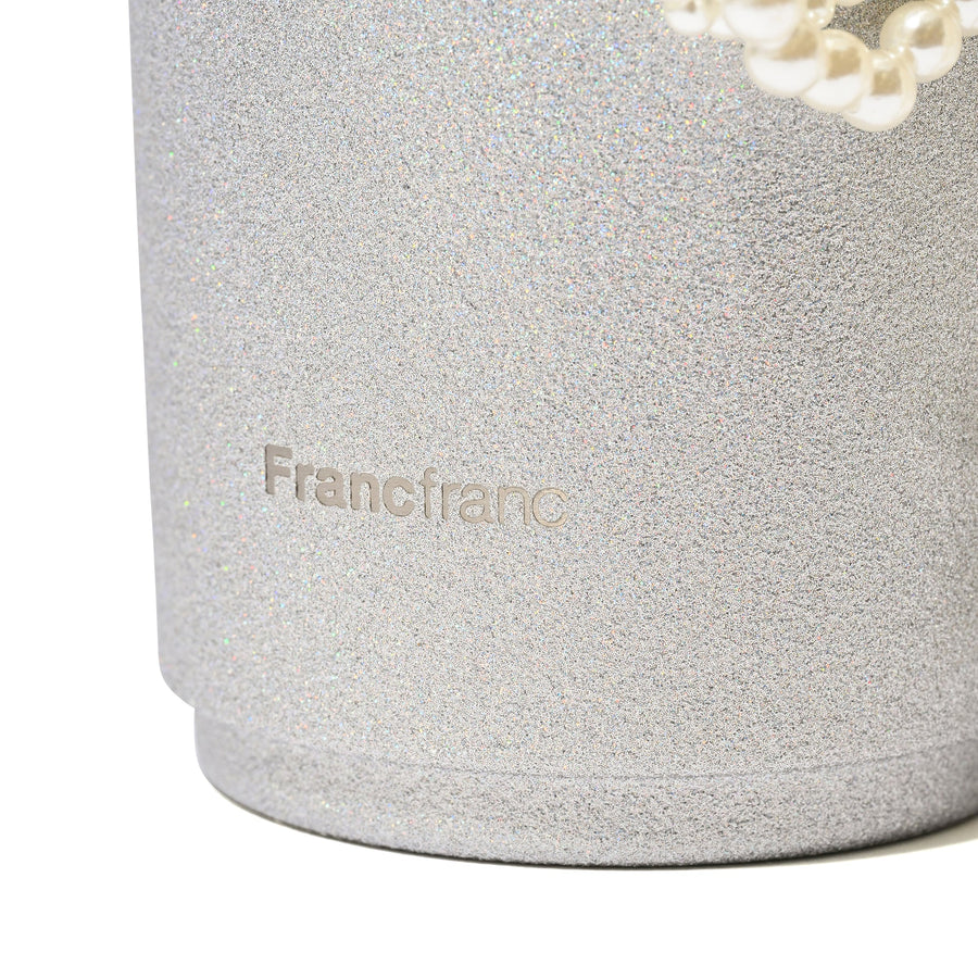 チャーム付きステンレスタンブラー グリッター シルバー