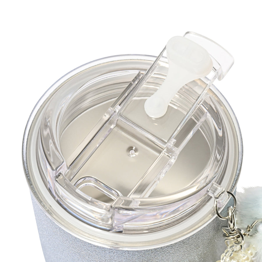 チャーム付きステンレスタンブラー グリッター ブルー