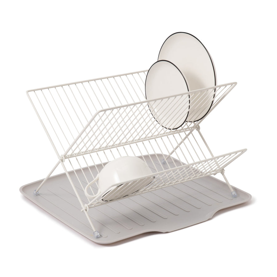 X-shaped wire dish rack tray, grey